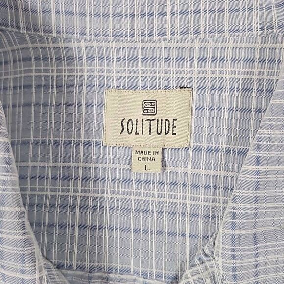 Solitude Plaid Shirt Button Down Large Short sleeve Outdoor - Picture 2 of 9